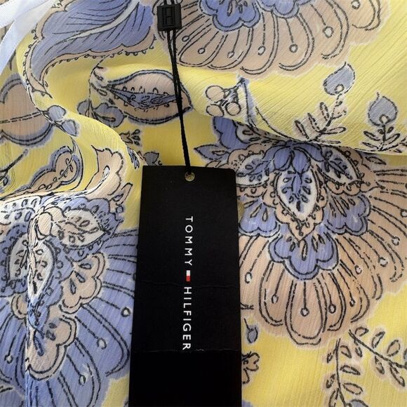 Tommy Hilfiger Women's Sleeveless Floral Print Dress Yellow Size 14 Knee-Length - Picture 9 of 11